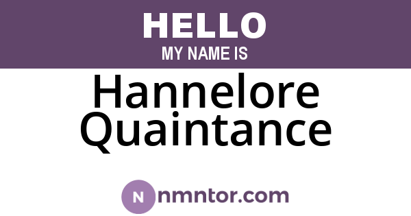 Hannelore Quaintance