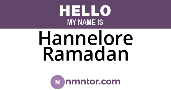 Hannelore Ramadan