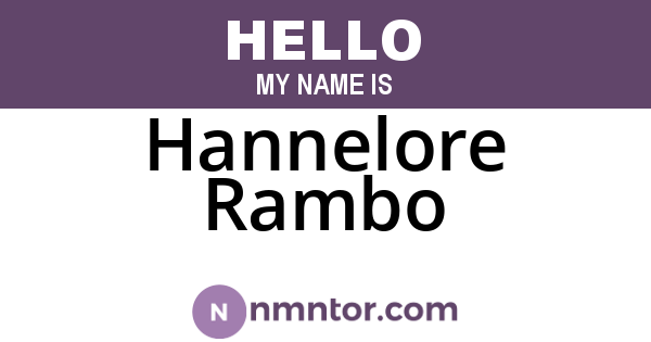 Hannelore Rambo