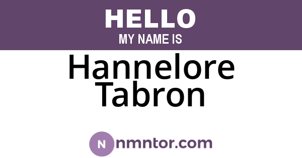Hannelore Tabron