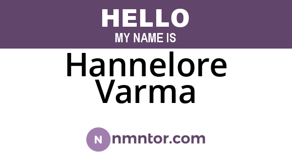 Hannelore Varma