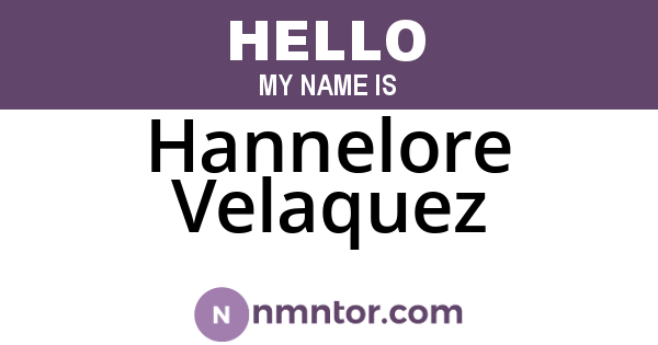 Hannelore Velaquez