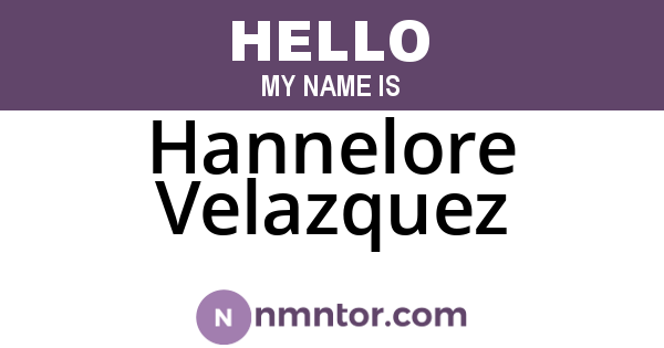 Hannelore Velazquez