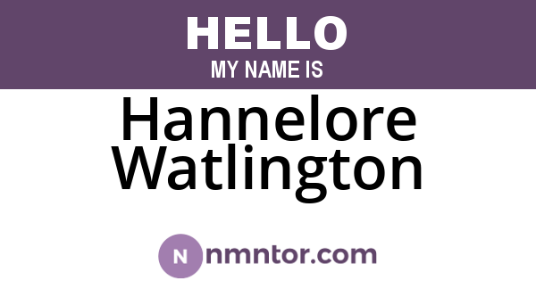 Hannelore Watlington