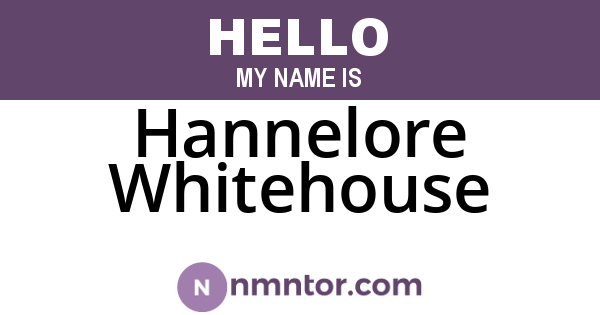 Hannelore Whitehouse