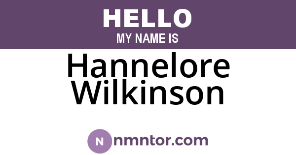 Hannelore Wilkinson