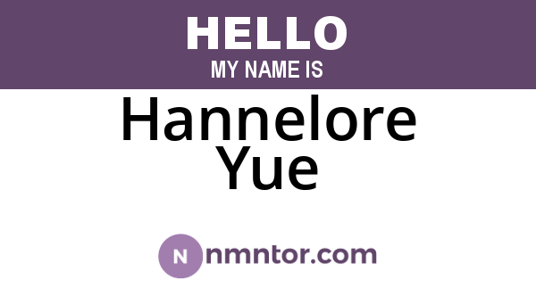 Hannelore Yue