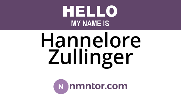 Hannelore Zullinger