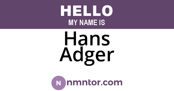 Hans Adger