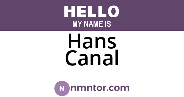 Hans Canal