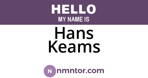 Hans Keams