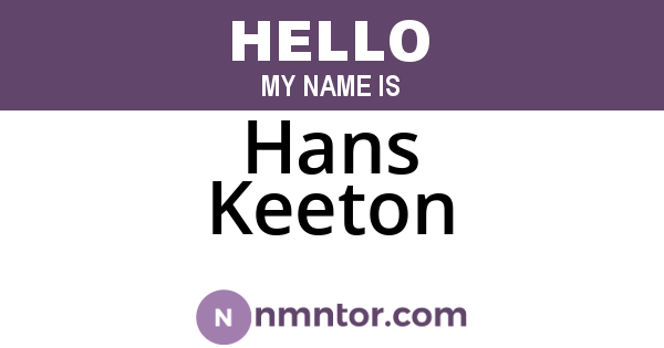 Hans Keeton