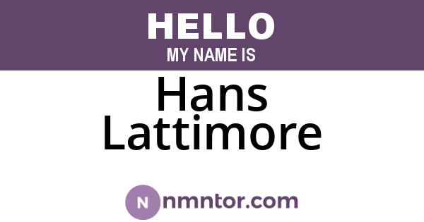 Hans Lattimore
