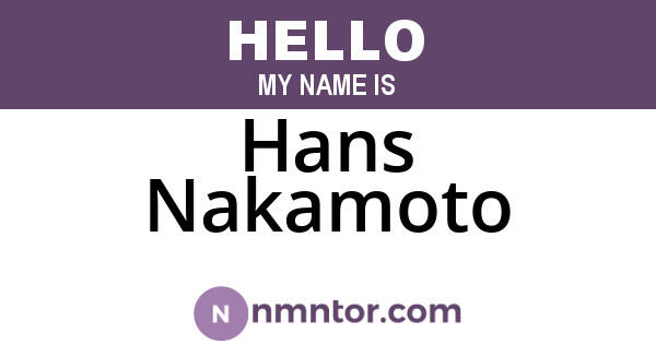 Hans Nakamoto