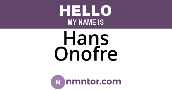 Hans Onofre