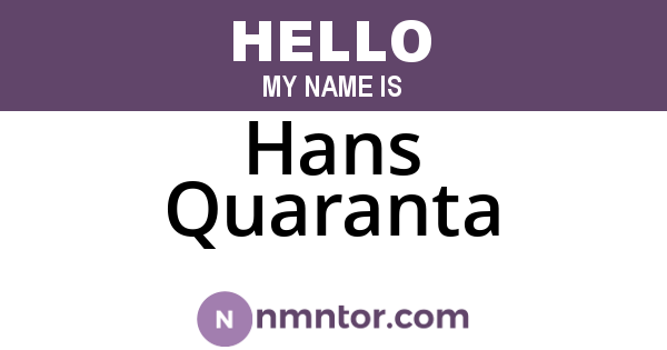 Hans Quaranta