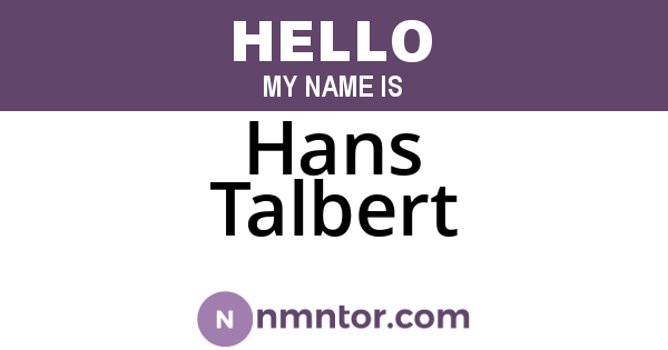 Hans Talbert