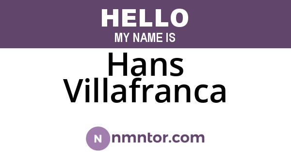 Hans Villafranca
