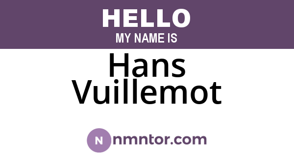 Hans Vuillemot
