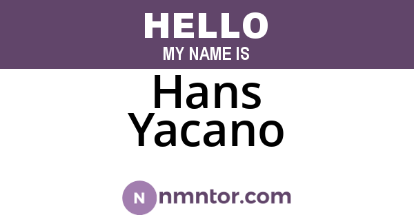 Hans Yacano