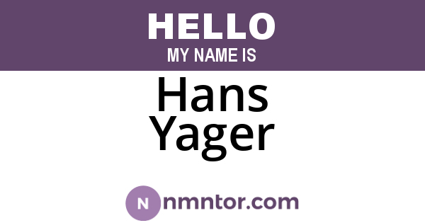 Hans Yager