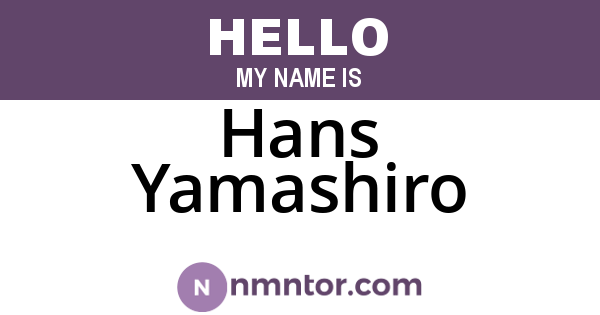 Hans Yamashiro