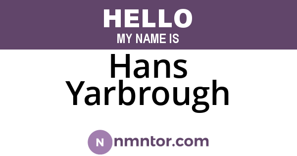 Hans Yarbrough