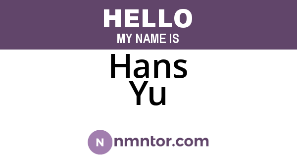 Hans Yu