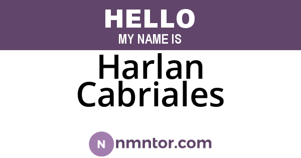 Harlan Cabriales