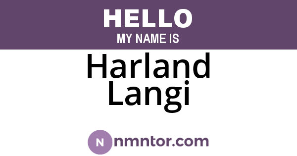 Harland Langi