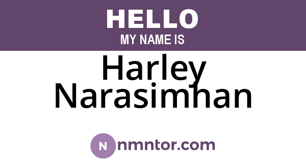Harley Narasimhan