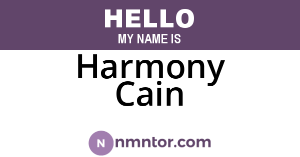 Harmony Cain