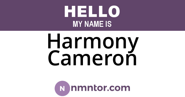 Harmony Cameron