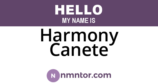 Harmony Canete