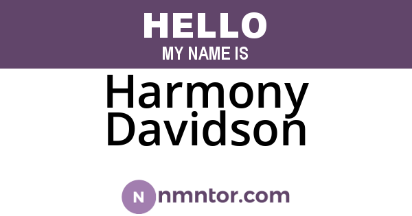Harmony Davidson