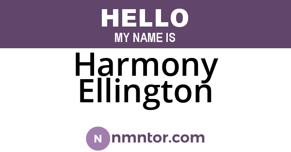 Harmony Ellington