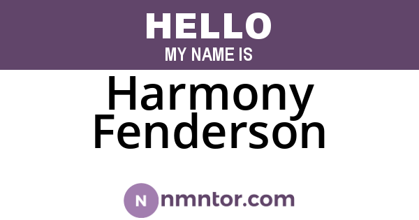 Harmony Fenderson
