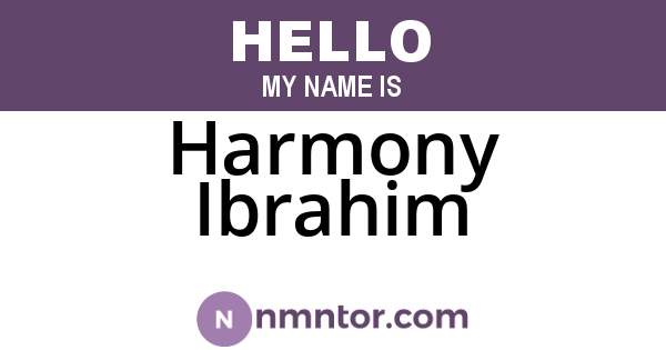 Harmony Ibrahim