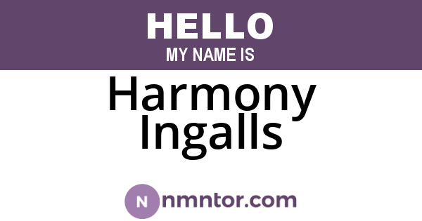 Harmony Ingalls