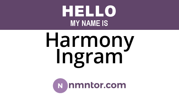 Harmony Ingram