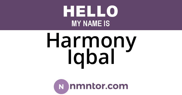 Harmony Iqbal