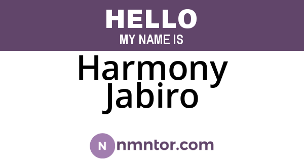 Harmony Jabiro