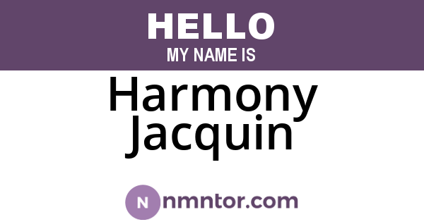 Harmony Jacquin