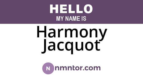 Harmony Jacquot