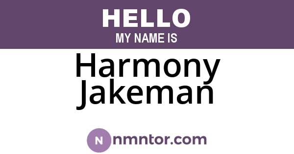 Harmony Jakeman