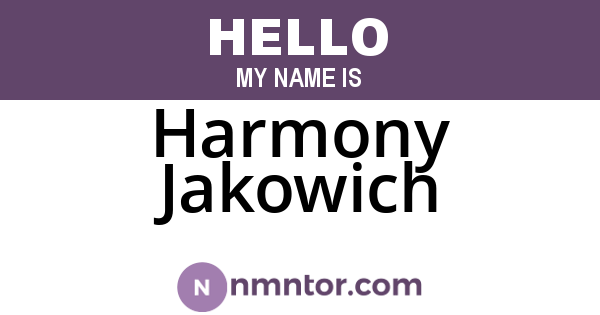 Harmony Jakowich