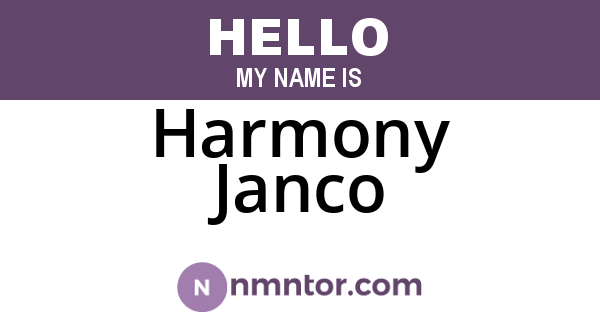 Harmony Janco