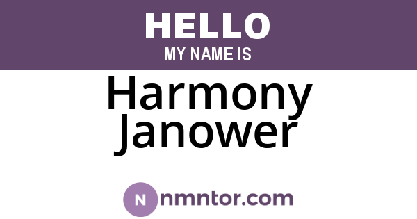 Harmony Janower