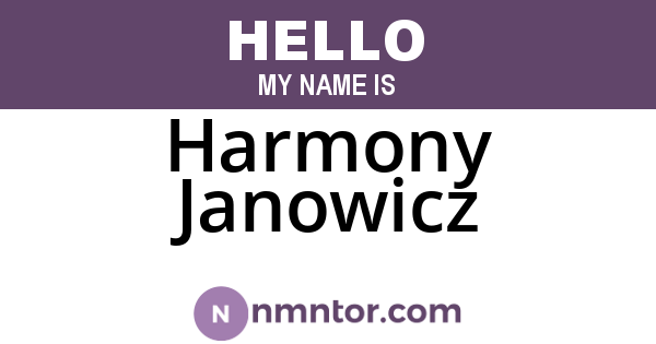 Harmony Janowicz