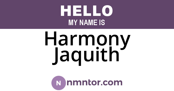 Harmony Jaquith